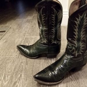 Tony Lama green lizard cowboy boots
